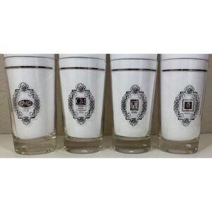 Vintage GMC 1908 & GM 1931, 1949, 1976 Tumblers Glasses Silver Rim Automobilia